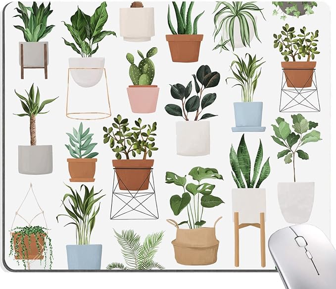Mouse Pad, Pot Plant Mouse Pad, Mouse Mat Waterproof Non-Slip Rubber Base by SANWUMIAN