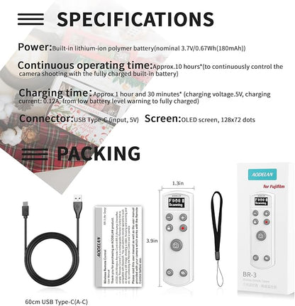 Remote Control for Fujifilm Camera, USB-C Rechargeable Wireless Shutter Release - Image 9