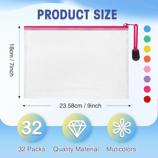 Jetec 32 Pcs Mesh Zipper Bags Toy Storage Bikini Organizer Bag Bolsas Para - Image 2