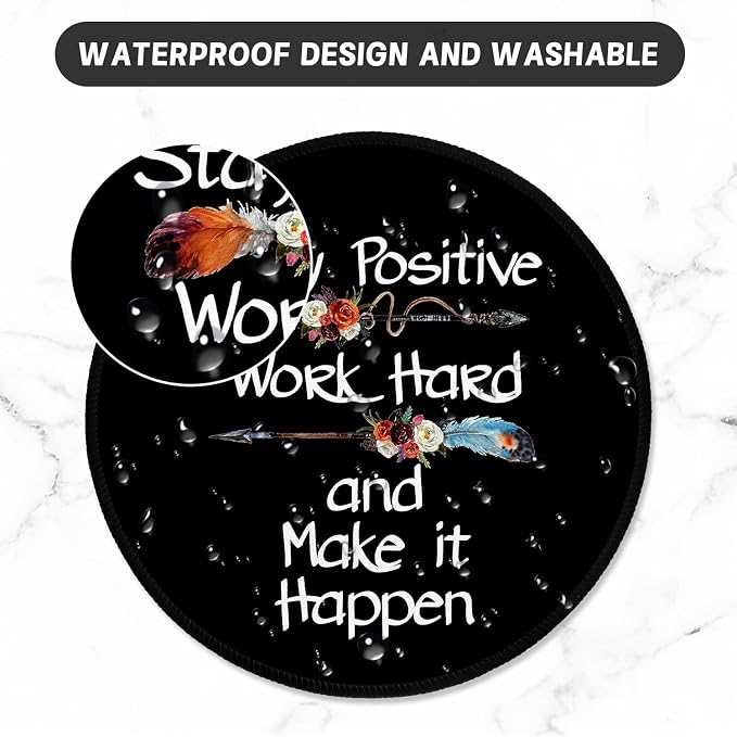 ITNRSIIET Round Mouse Pad with Stitched Edge Premium-Textured Waterproof - Image 5