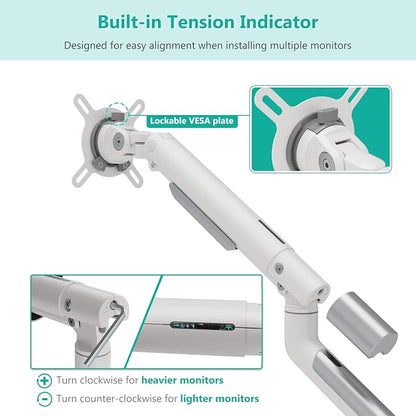 WALI Dual Monitor Stand White Monitor Arms - Image 4