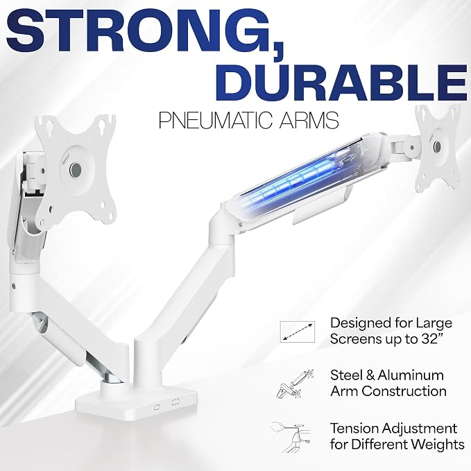 VIVO Dual Monitor up to 32 inches and 19.8 lbs per Screen, Mechanical Arm Desk - Image 3