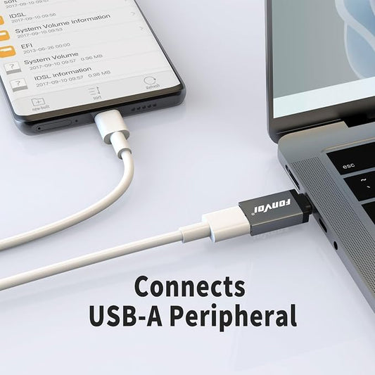 USB C to USB Adapter, USB Type C Male to USB 3.0 Female OTG Adapter Compatible - Image 2