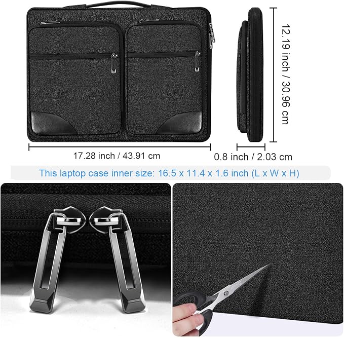 ZINZ Laptop Case 17 17.3 inches Sleeve Slim Briefcase Spill-Resistant Handbag - Image 2