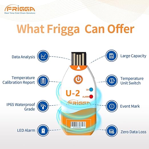Frigga 10 Pack 100 Days USB Temperature Data Logger Single Use Temperature - Image 7
