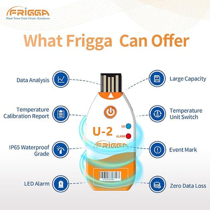 Frigga 5 Pack 100 Days USB Temperature Data Logger Single Use Temperature - Image 7