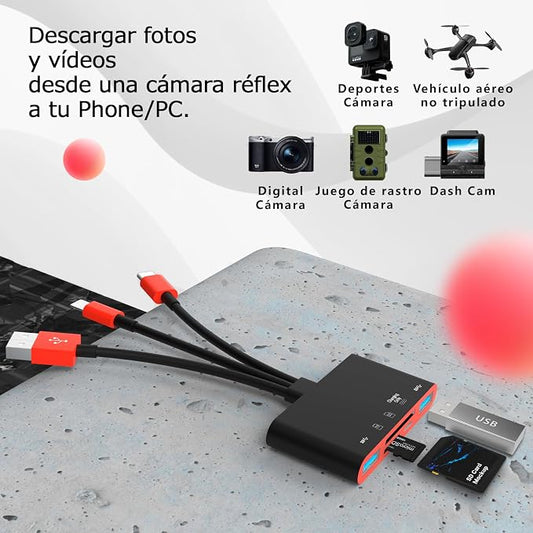 5-in-1 Memory Card Reader, USB OTG Adapter & SD Card Reader - Image 2
