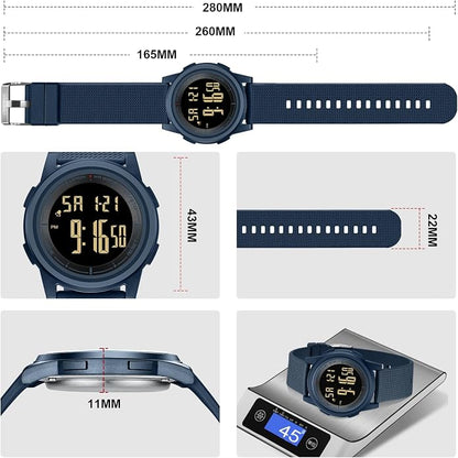 HANPOSH Mens Digital Watch Ultra Thin Minimalist Sports Waterproof Outdoor LED - Image 7