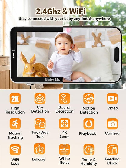 iFamily WiFi Baby Monitor with App – Smartphone Baby Monitor with 5" HD Monitor - Image 2