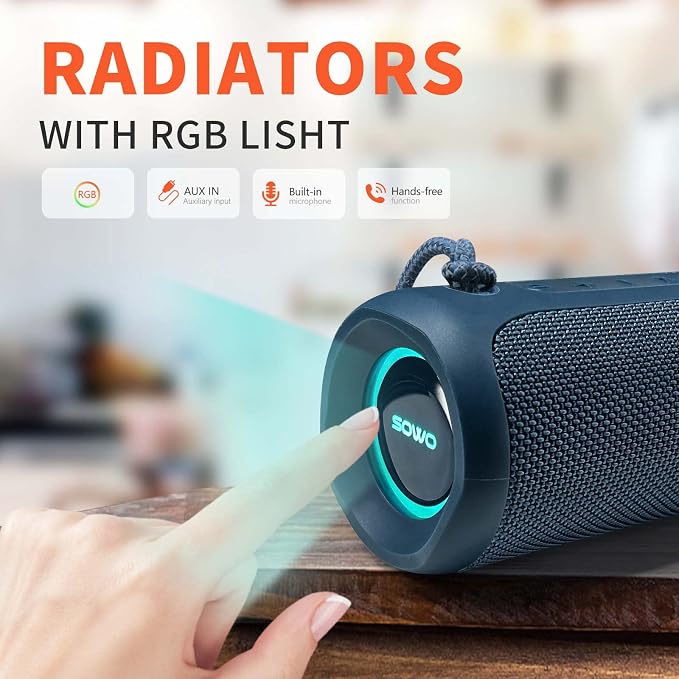 SOWO Portable Bluetooth Speaker, IPX7 Waterproof Wireless Bluetooth Speaker - Image 7