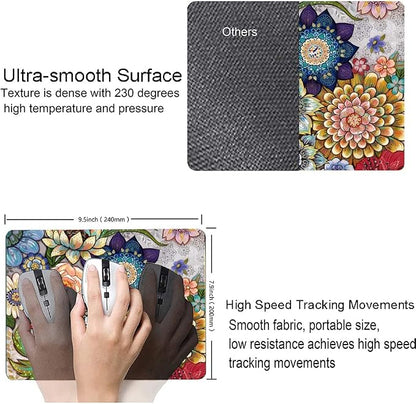 Mouse Pad, Abstract Floral Mouse Pad, Premium-Textured Computer Mouse Mat - Image 3