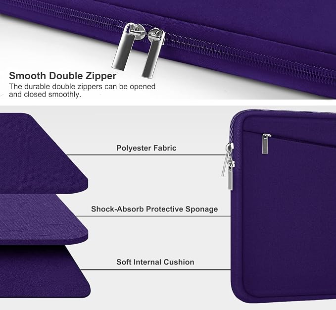 15.6 inch Laptop Sleeve Case, Durable Computer Carrying Bag Protective Case - Image 3