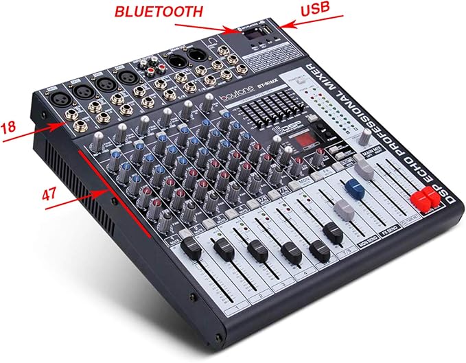Boytone Dj Mixers 8 Channel Audio Mixer Sound Board - Image 3