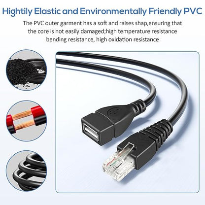 2 Pcs USB to RJ45 8p4c Ethernet Converter, Gigabit Ethernet Extension Cable - Image 3