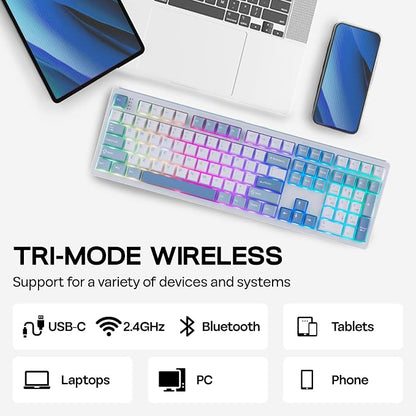 EPOMAKER TH108 Full Size Mechanical Keyboard, Wireless Gaming Keyboard - Image 4
