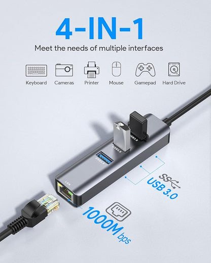 USB C to Ethernet Adapter, Vilcome RJ45 to USB C Thunderbolt 3/Type-C Gigabit - Image 2