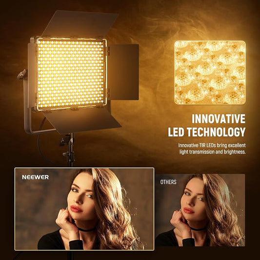 NEEWER Bi Color LED Panel Video Light APP/2.4G/DMX Control, 60W 26600Lux/0.5m - Image 2