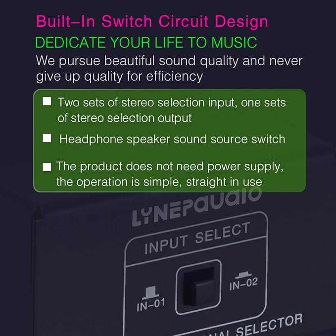 Audio Switcher RCA 2 in 1 Out/1 in 2 Out A/B Switch Stereo Audio Splitter Box - Image 2