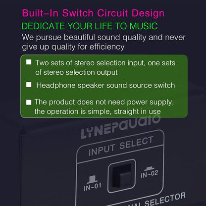 Audio Switcher 3.5mm 2 in 1 Out/1 in 2 Out A/B Switch Stereo Audio Splitter Box - Image 2