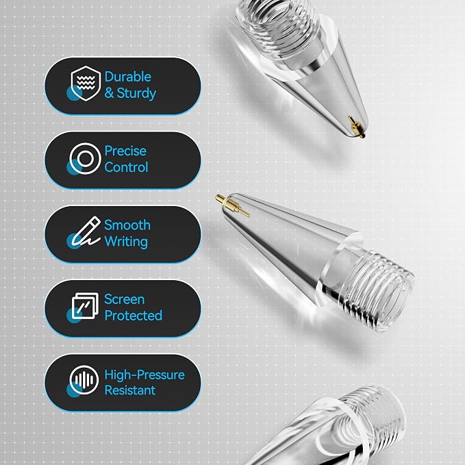 Chrome Metal Tips for Apple Pencil Pro/1st/2nd & USB-C, 2 Pack Durable Pencil - Image 7