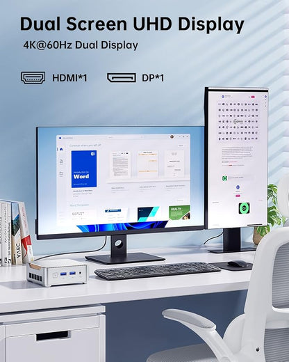 KAMRUI Essenx E2 Mini PC Computers 11 Pro Twin Lake N150, 8GB RAM 256GB M.2 SSD - Image 5