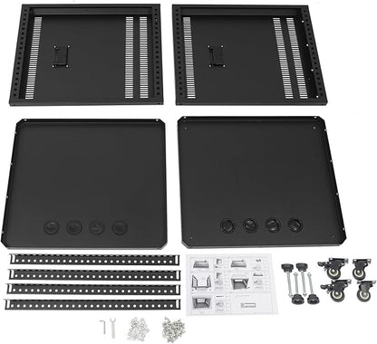 12U Stereo & Studio Rack with Wheels, Open Frame Audio Rack Cabinet, Rolling - Image 8