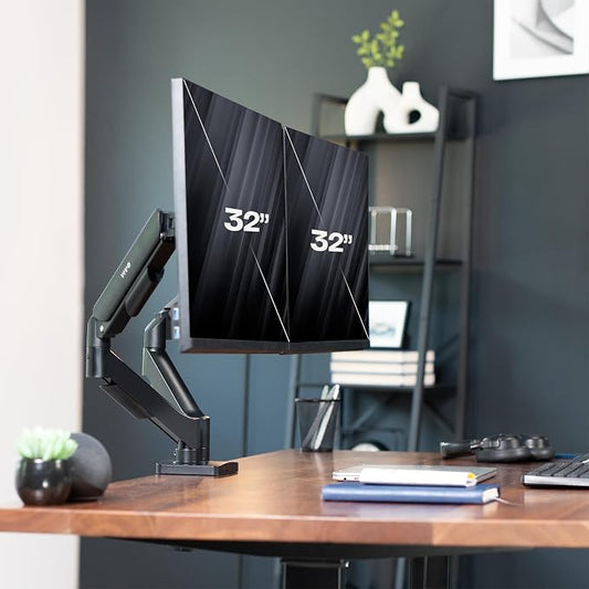 VIVO Dual Monitor up to 32 inches and 19.8 lbs per Screen, Pneumatic Arm Desk - Image 2