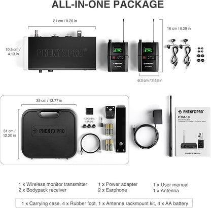 Phenyx Pro Wireless in Ear Monitor System, True Stereo UHF IEM, in Ear Monitors - Image 6