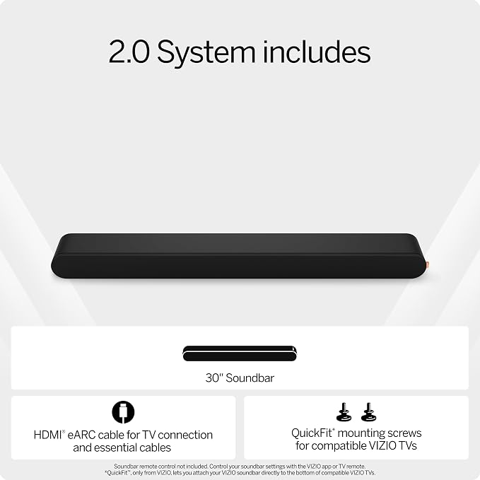 VIZIO 2.0 Soundbar w/Dolby Atmos & DTS:X, QuickFit™ Compatible – SV200M-08 - Image 5
