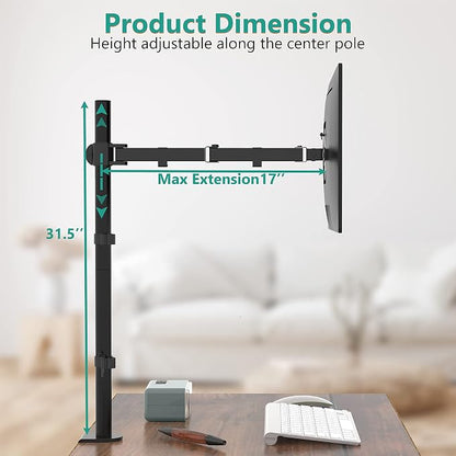 WALI Monitor Arm Mount for Desk, Single Extra Tall Computer Desk Mount - Image 4