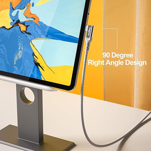 Fasgear 100W USB C to Type C 90 Degree Cable 3ft, USB 3.1 Gen 2 10Gbps Data 5A - Image 4