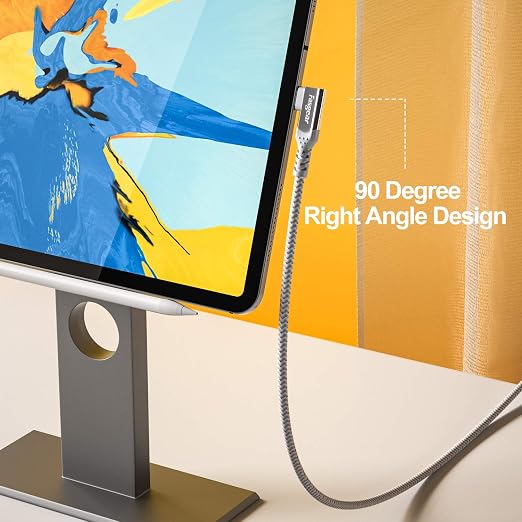 Fasgear 100W USB C to Type C 90 Degree Cable 6ft, USB 3.1 Gen 2 10Gbps Data - Image 4
