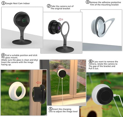 Teccle Window Mount for Google Nest Camera Indoor, Through Window Use Nest Cam - Image 3