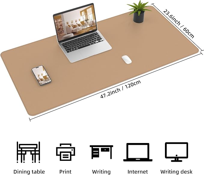 Leather Desk pad Protector, Large Desk mat - Image 2
