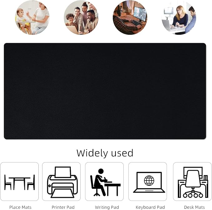 KINGFOM Desk Pad Office Desktop Protecter, PU Leather Desk Mat Blotters - Image 3