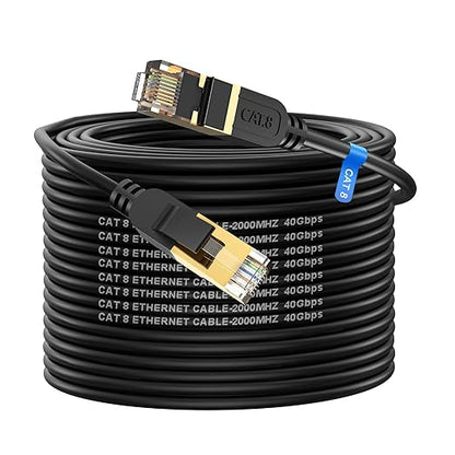 Cat 8 Ethernet Cable, 100FT High Speed Heavy Duty 26AWG Cat8 LAN Network Cable by Unknown