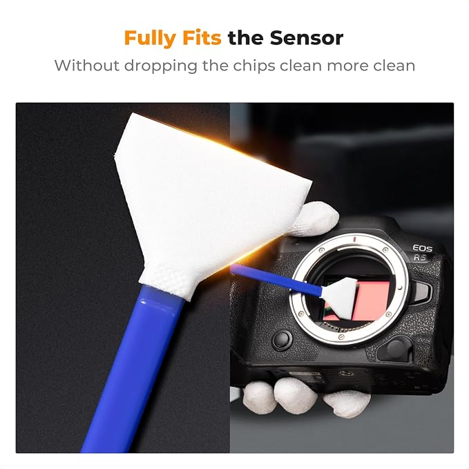 K&F CONCEPT 24mm Full Frame Sensor Cleaning Swab*10 + 20ml Sensor Cleaner - Image 3