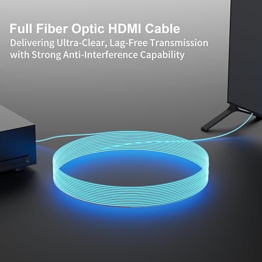 RUIPRO 8K Detachable Full Fiber Optic Armored HDMI 2.1 Cable 85FT, Ultra High - Image 5