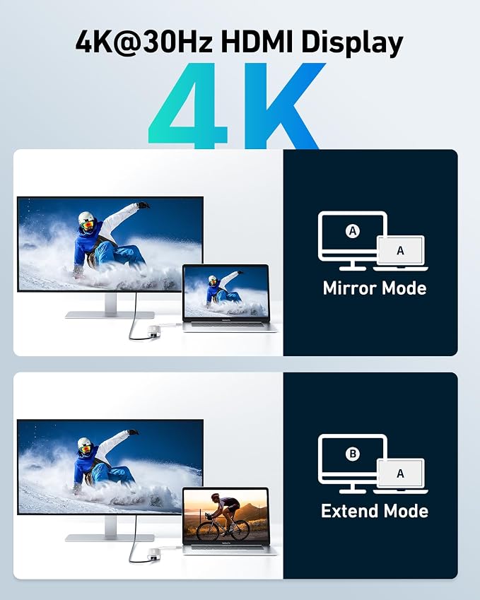 Acer USB C Dock, 7 in 1 USB C to HDMI Hub, 2 USB 3.1 GEN1 and 5Gbps Type-C Data - Image 5