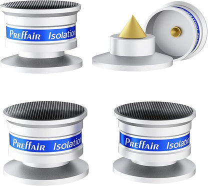 Preffair HiFi Speaker Isolation Feet Spikes, Aluminum Shockproof Turntable by PreffairAudio