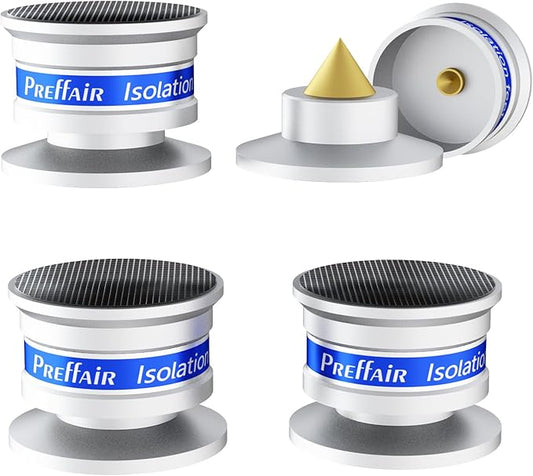 Preffair HiFi Speaker Isolation Feet Spikes, Aluminum Shockproof Turntable by PreffairAudio