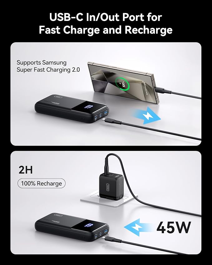 INIU Power Bank, 20000mAh 65W Compact USB C Laptop Portable Charger, PD QC Fast - Image 5