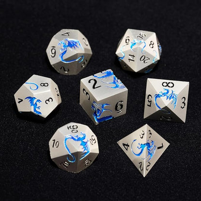 Metal DND Dice, HNCCESG Dragon Metallic D&D Dice Set 7 PCS - Image 3