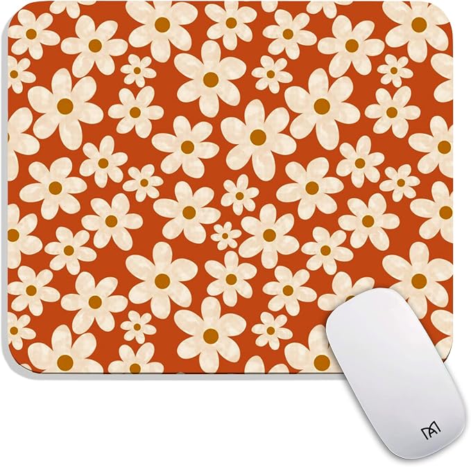 Square Mouse Pad Cute Flowers, Personalized Premium-Textured Custom Mouse Mat by Armanza