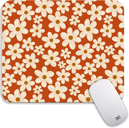 Square Mouse Pad Cute Flowers, Personalized Premium-Textured Custom Mouse Mat by Armanza