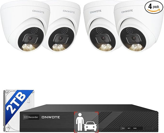 ONWOTE 4K NVR PoE Security Camera System 2 Way Audio, 8 Channel NVR 2TB by ONWOTE