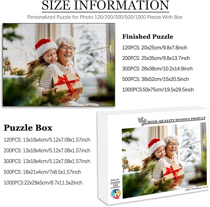 Custom Puzzle 120/200/300/500/1000/1500 Pieces, Personalized Puzzle from Your - Image 6