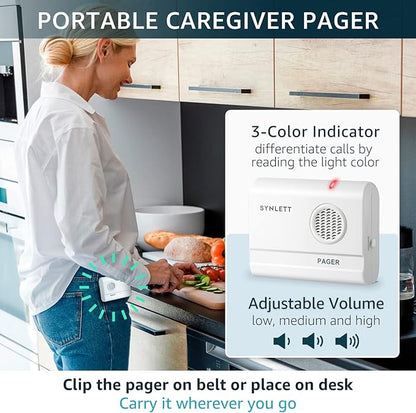 Caregiver Pager Wireless Call Buttons Motion Sensor Alarm Indoor - Image 3