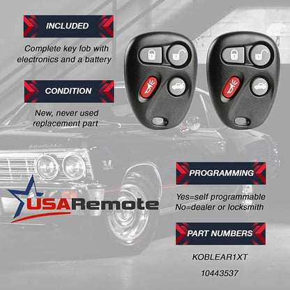 2 Keyless Entry Remote Key Fob - Image 3