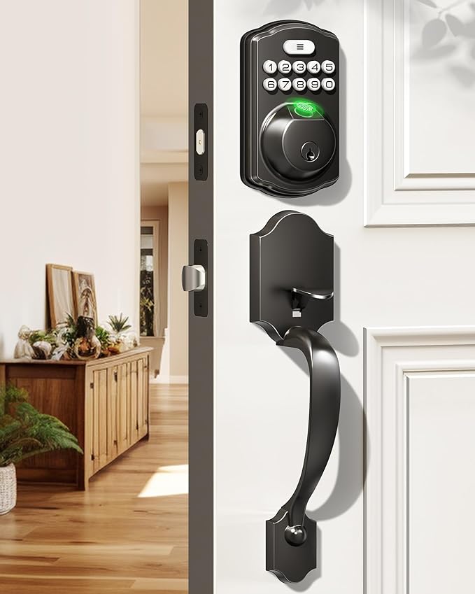 Veise Fingerprint Door Lock Set, Keyless Entry Door Lock, Front Handle Set by Veise